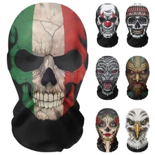 1Pcs Skull Ghost or Animal Print Full Face Masks Mesh Headgear Halloween Cosplay