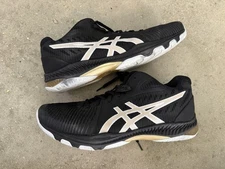ASICS Men's Netburner Ballistic FF MT 2 Black/ White Court Shoes 10.5 Size