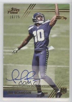 2014 Topps Prime Variation Gold 16/75 Paul Richardson #119 Rookie Auto RC fm0