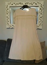 New Women’s Shein Curve Cream Long Dress Size XL With Cap Sleeves