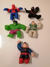 Lot 5 figurines GOO JIT ZU Marvel SPIDER-MAN HULK BUZZ L'ÉCLAIR SUPERMAN Moose