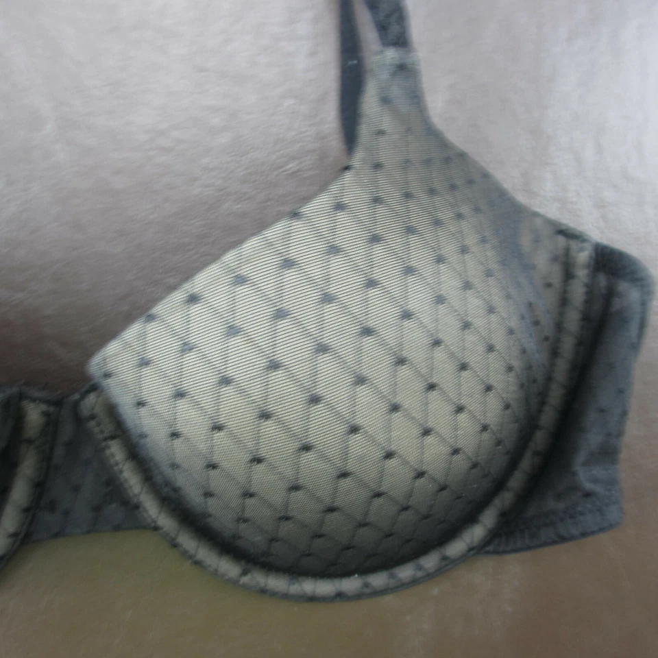 Бюстгальтер DKNY размер 34B черный кружевной с подкладкой пуш-ап на косточках регулируемая застежка сзади - Изображение 4 из 4