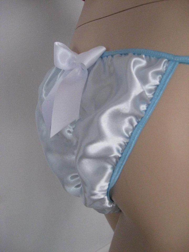  blue Hello Kitty knickers satin  Panties runched Tango feminine Lingerie gift — 第 2/3 张图片