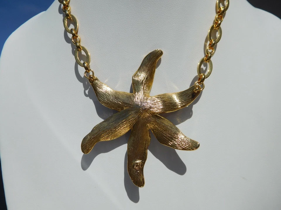 Collar Kenneth J Lane KJL Flor Púrpura Tono Dorado 16.5 - 20.5" N2 Foto 3 de 3