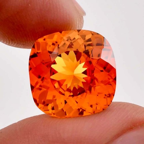 Natural Fanta Orange Ceylon Sapphire Cushion Cut Loose Gemstone GIT Certified - Picture 3 of 6