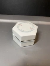 Royal Doulton English Fine Bone China Carnation Hexagon Tinket Box