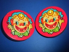 2 vintage TIN LITHO TOY NOISEMAKERS/NOISE MAKERS CIRCUS PARTY GRINDERS lot 2