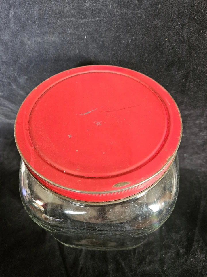 VINTAGE 3 Lb CLEAR GLASS NASH'S TOASTED COFFEE JAR HAZEL ATLAS NO ADVERT - Image 3 of 4