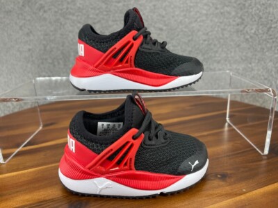 Toddler's Puma Pacer Future AC Puma Black/High Risk Red Puma White Size 4C Shoe