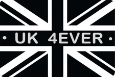United Kingdom UK Black & White Sign 8 x 12 4Ever Patriotic Emblem