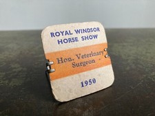 ROYAL WINDSOR Veterinary Badge Vintage Original Horse Show 1950