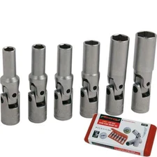 Neilsen 6pc Glow Plug Universal Joint Socket Set Metric Sockets Hub Removal 3/8"