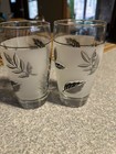 VTG Libby Silver Leaf Frosted Juice Glasses 5.25" Set Of 2 Drinking Glass Libbey — photo 1