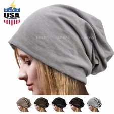 Oversize Plain Baggy Beanie Winter Ski Unisex Beret Slouchy Chic Hat Cap Skull