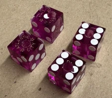 (4) Sands Casino Die Atlantic City NJ Purple Die - Vintage