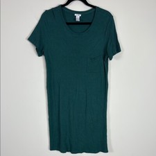 Andie The Waffle T-shirt Dress Loungewear in Dove Size Large