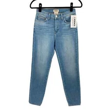 L'Agence Womens El Matador High Rise Crop Jeans Blue Caspian Size 25