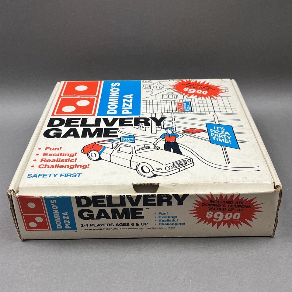 Vintage World Quest 1989 Domino’s Pizza Delivery Board Game CocaCola