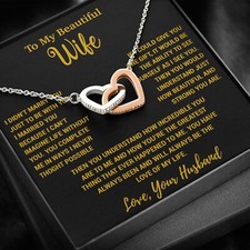 To My Wife Necklace, Vanlentines Gifts For Women, Anniversary Gift For Wife