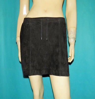 Gonna Corta Berenice Pelle Di Capra Velour Beige Taglia M