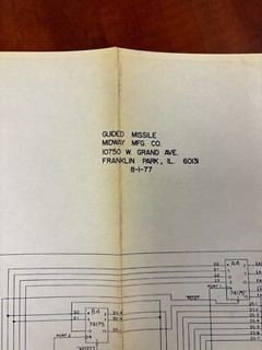 ORIGINAL-MIDWAY MFG-GUIDED MISSILE-SCHEMATICS