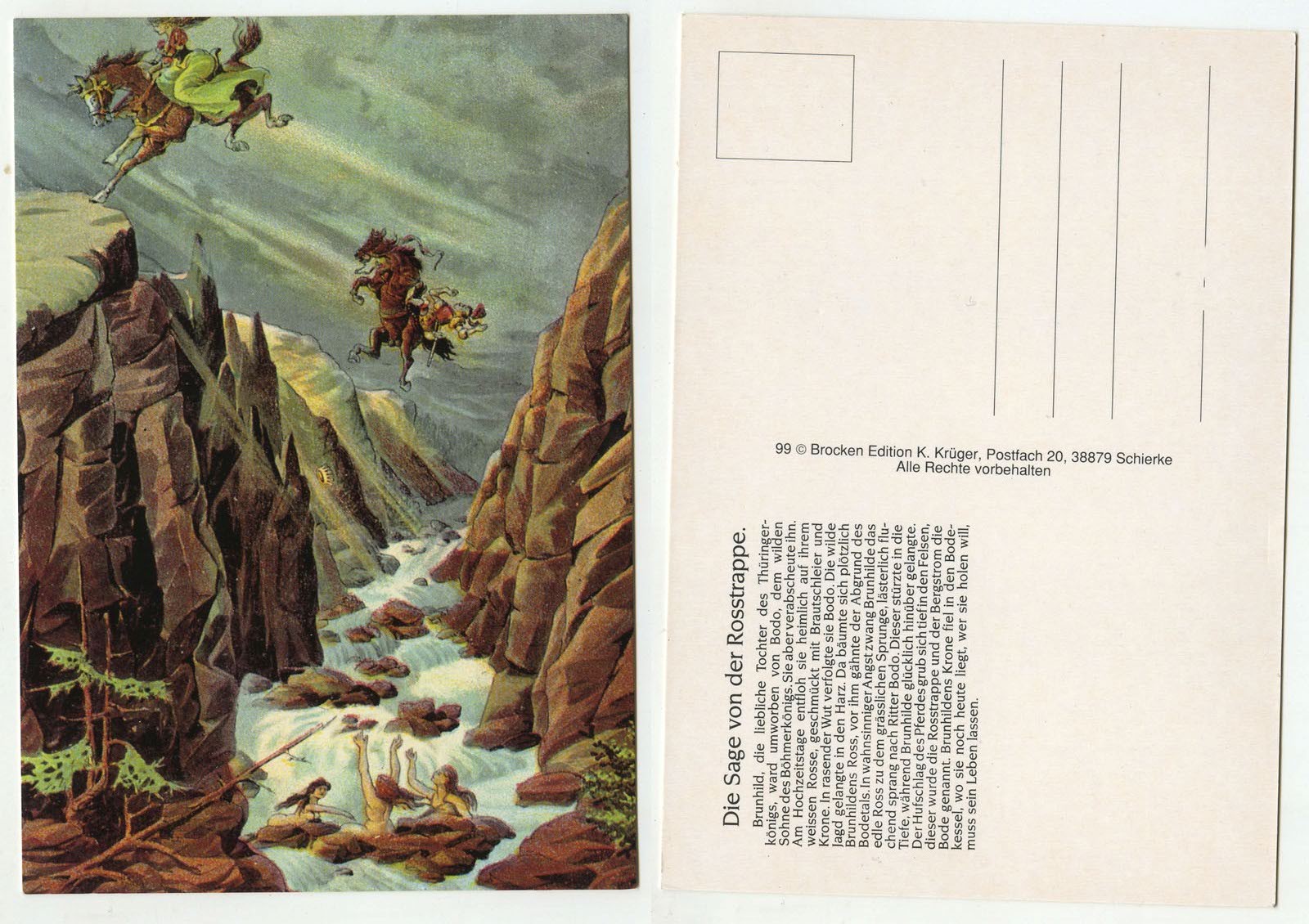 01802 Die Sage von der Rosstrappe alte Ansichtskarte eBay