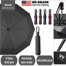 Automatic Open Close Umbrella 3 Folding Sun/Rain Umbrella Compact multicolor