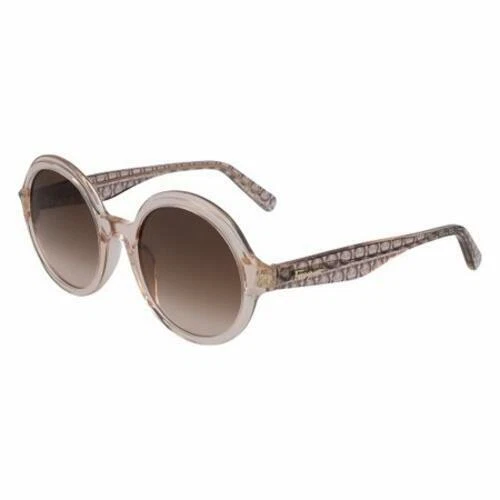 Salvatore Ferragamo Pink Round Sunglasses for Women for sale  display picture 2