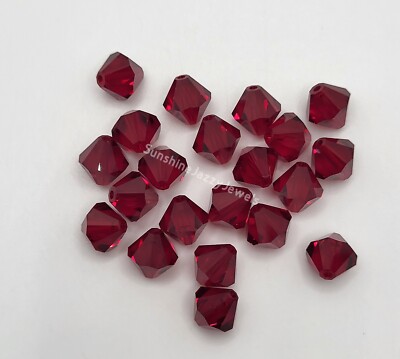 Swarovski Crystal Siam Bicone Beads; Sizes: 3mm, 4mm, 5mm, 6mm, 8mm, 10mm 