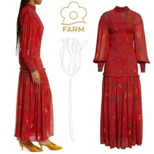 NEW Farm Rio Red Mystic Night Maxi Dress size M #D6745