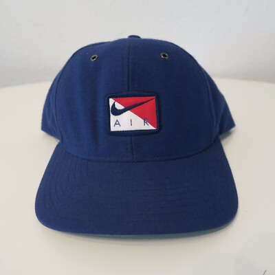 Vintage Y2K Nike Air Adjustable Strapback Hat Cap Blue Swoosh Red Max tailwind