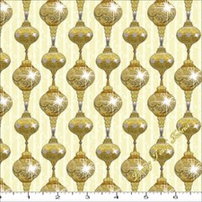 QT LAURIE COOK "A GOLDEN HOLIDAY" 25959-E CHRISTMAS ORNAMENTS FABRIC-SELECT SIZE