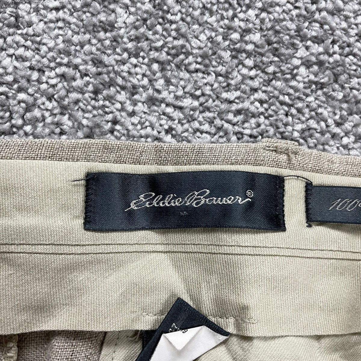 Eddie Bauer Belgian Linen Pants Womens 36x23 Cropped Beige