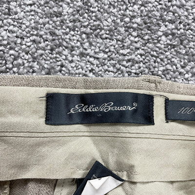 Eddie Bauer Belgian Linen Pants Womens 36x23 Cropped Beige