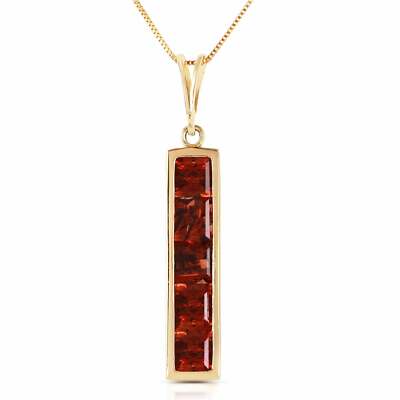 2.25 Carat 14K Yellow Gold Next Thing Natural Garnet Necklace Certified 14''-24''