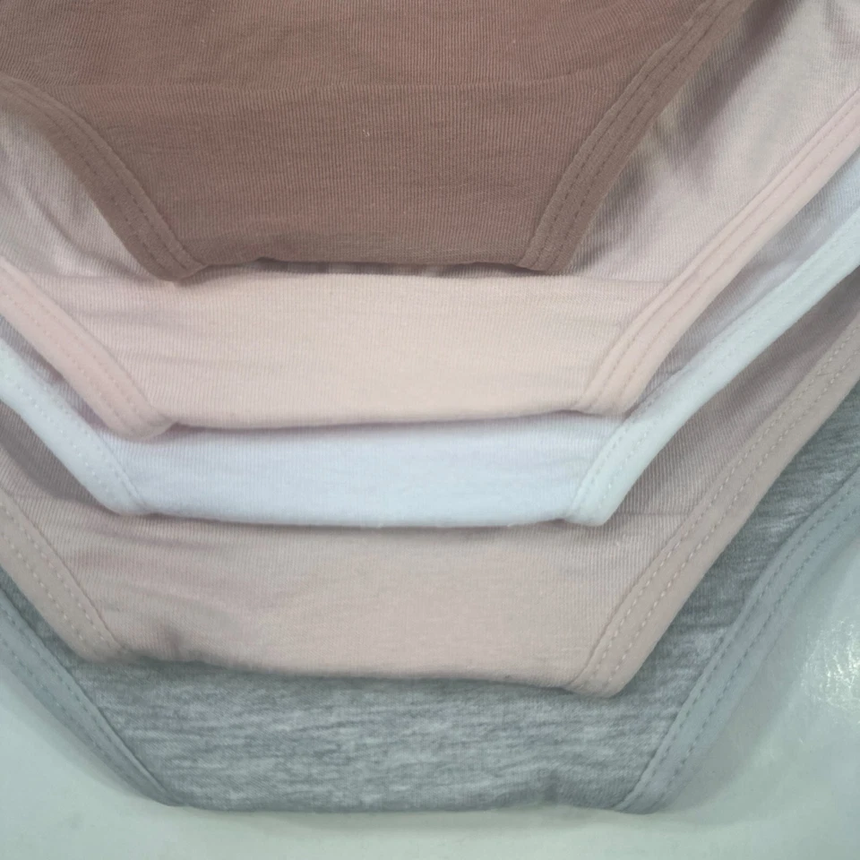 Lot Of 5 Nautica Girl's Size Medium Panty Brief Brown Pink White Beige Gray New - Image 3 of 4