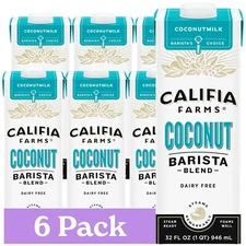 Califia Farms - Coconut Barista Blend Coconut Milk 32 oz Pack of 6 Shelf Stab...