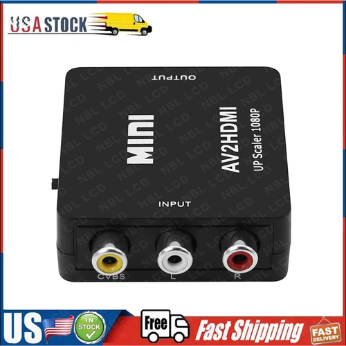 RCA to HDMI Converter Adapter RCA AV 1080P Audio Video Adapter Composite CVBS