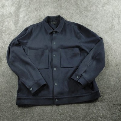 COS Jacket Womens Medium Navy Blue Shacket Chore Workwear Smart Coat Oversized