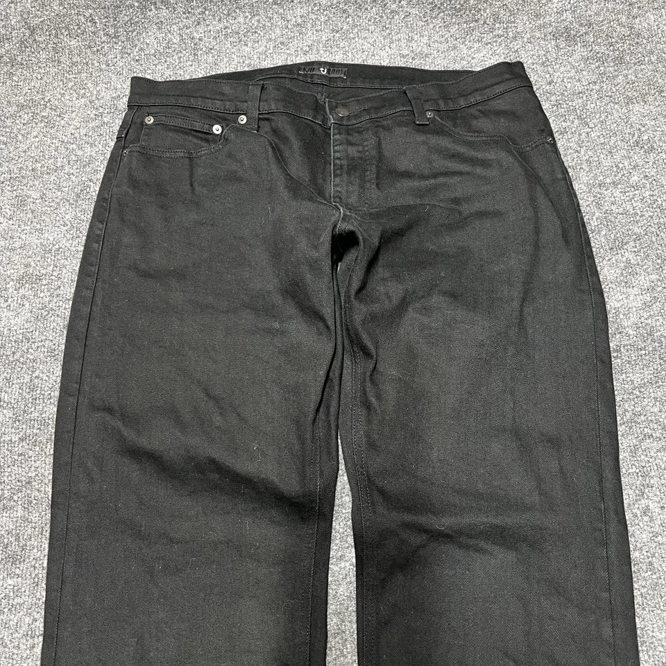 Pantalones de mezclilla negros oscuros con ribete Uniqlo + J Jil Sander rectos para hombre 36 32" entrepierna Foto 2 de 4