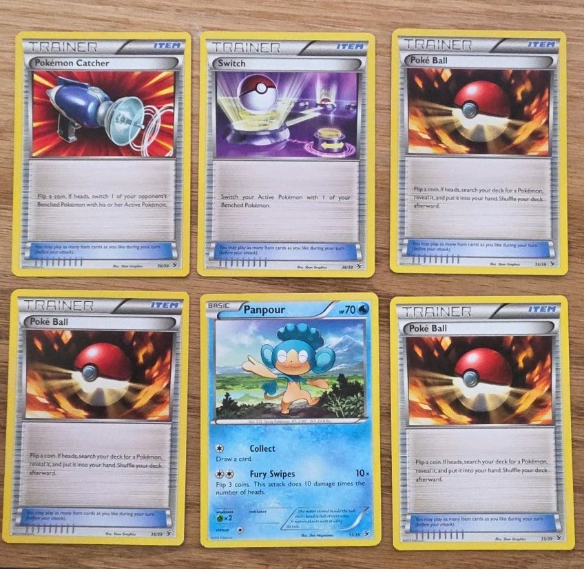 Panpour 11/39 Kalos Starter Set Regular Pokémon Card Lot Of 6 Cards. All NM