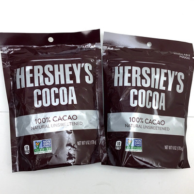Hershey's Cocoa Powder 100% Cacao Natural Unsweetened 2 Pack 6 Ounce exp 06/27