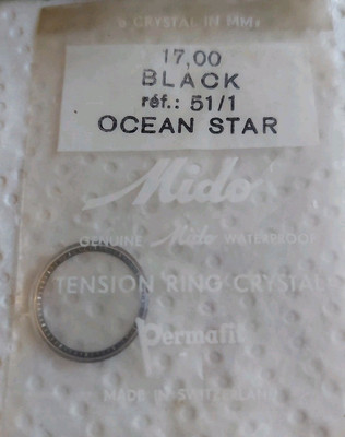 Mido Ocean Star NEW CRYSTAL/GLAS BlACK  17.00m  Ref:51/1 VERPACKT 