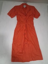 Abito tubino vintage Bichon Sara Edwards donna taglia 4 piccolo manica corta arancione 