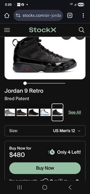 Air Jordan 9 Retro Bred Patent size 12 Vnds