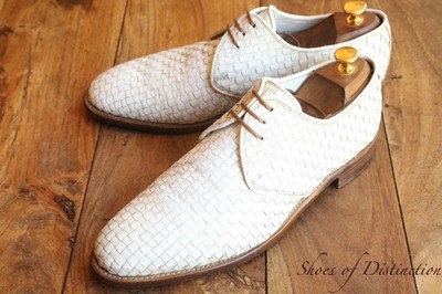 Barker White Woven Leather Oxford Schuhe Herren UK 10 G US 11 EU 44