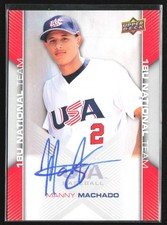 Manny Machado 2009 Upper Deck USA Baseball Box Set Auto B #USA-113 USA
