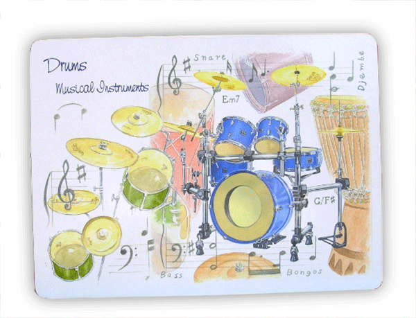 Drum Kit Placemats - Music Gift - Gift for Drummer - Drum Gift