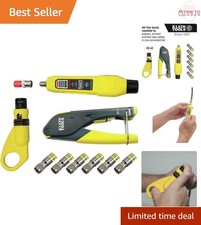Coax Install Kit Includes Stripper Crimper Tester Connectors Home Use