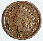 Indian Head Penny Lot of "1" VERY NICE 1894 GOOD OR BETTER°$ FREE SHIPPING $#950